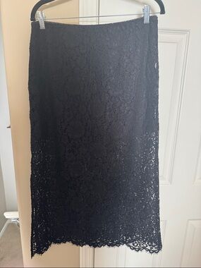 GAP Black Lace Midi Skirt